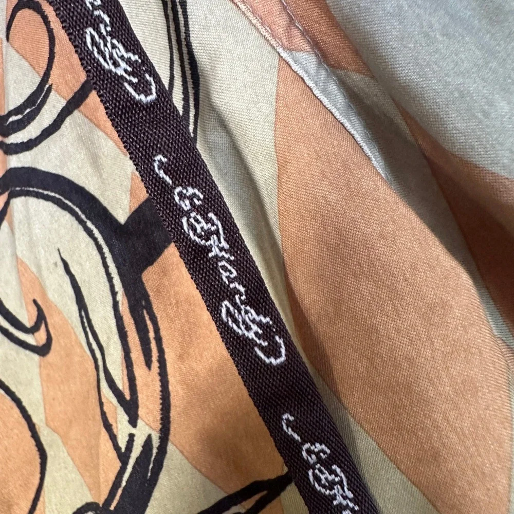 Ed Hardy Mens Tattoo Skull Harlequin Board Shorts Tan Brown Size 33 Swim Trunks